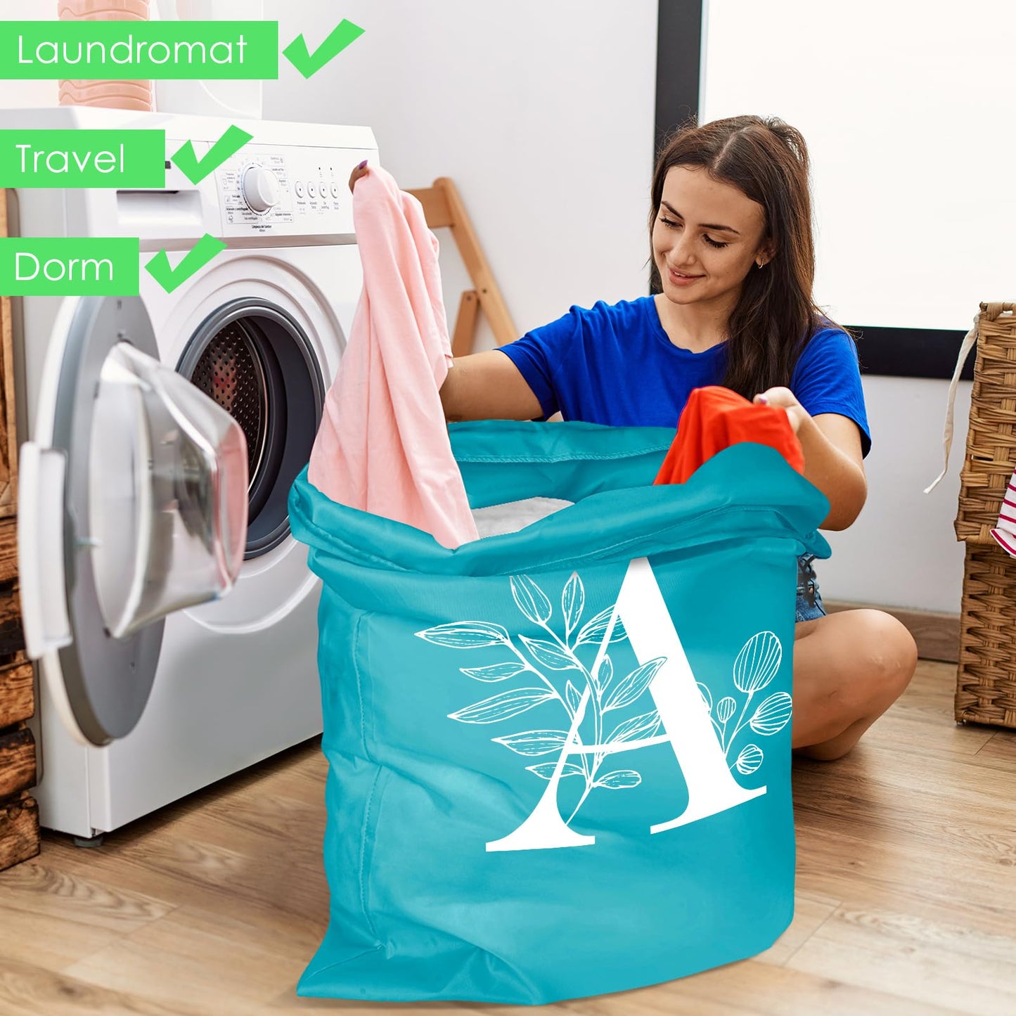 Sylfairy 2 Pack Extra Large Travel Laundry Bag, Dirty Clothes Organizer with Drawstring,Heavy Duty Travel Laundry Bags