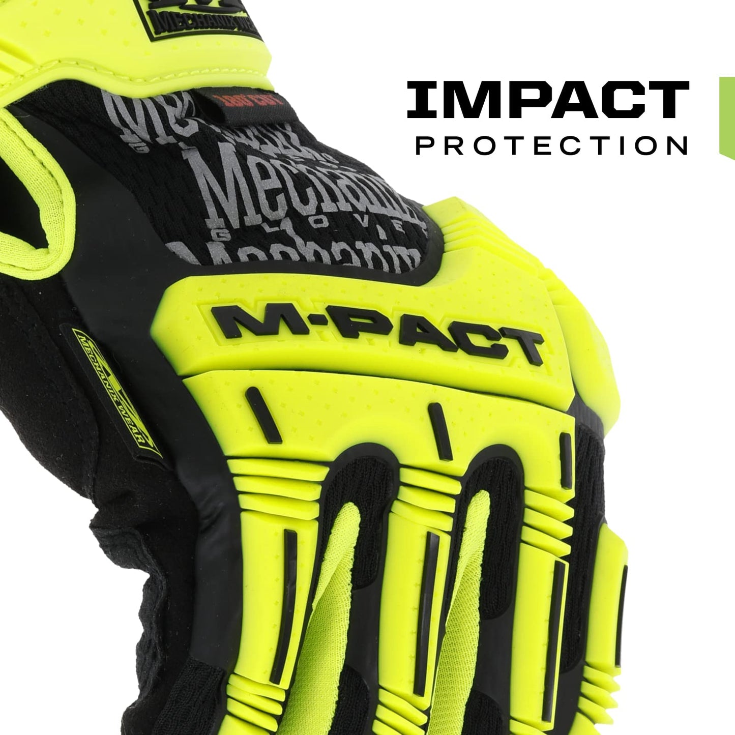 Mechanix Wear: Hi-Viz M-Pact E5 Work Gloves - Cut Resistant, Touch Capable, Impact Protection (X-Large, Fluorescent Yellow)