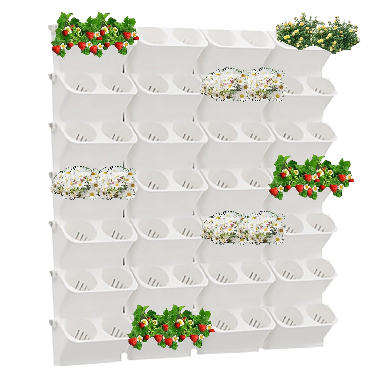 Vertical Wall Planter - Stacking Outdoor & Indoor Self-Watering Planters, Wall-Mounted Hanging Plant Holder for Herbs, Flowers & Garden Decor - Space-Saving Greenery Solution