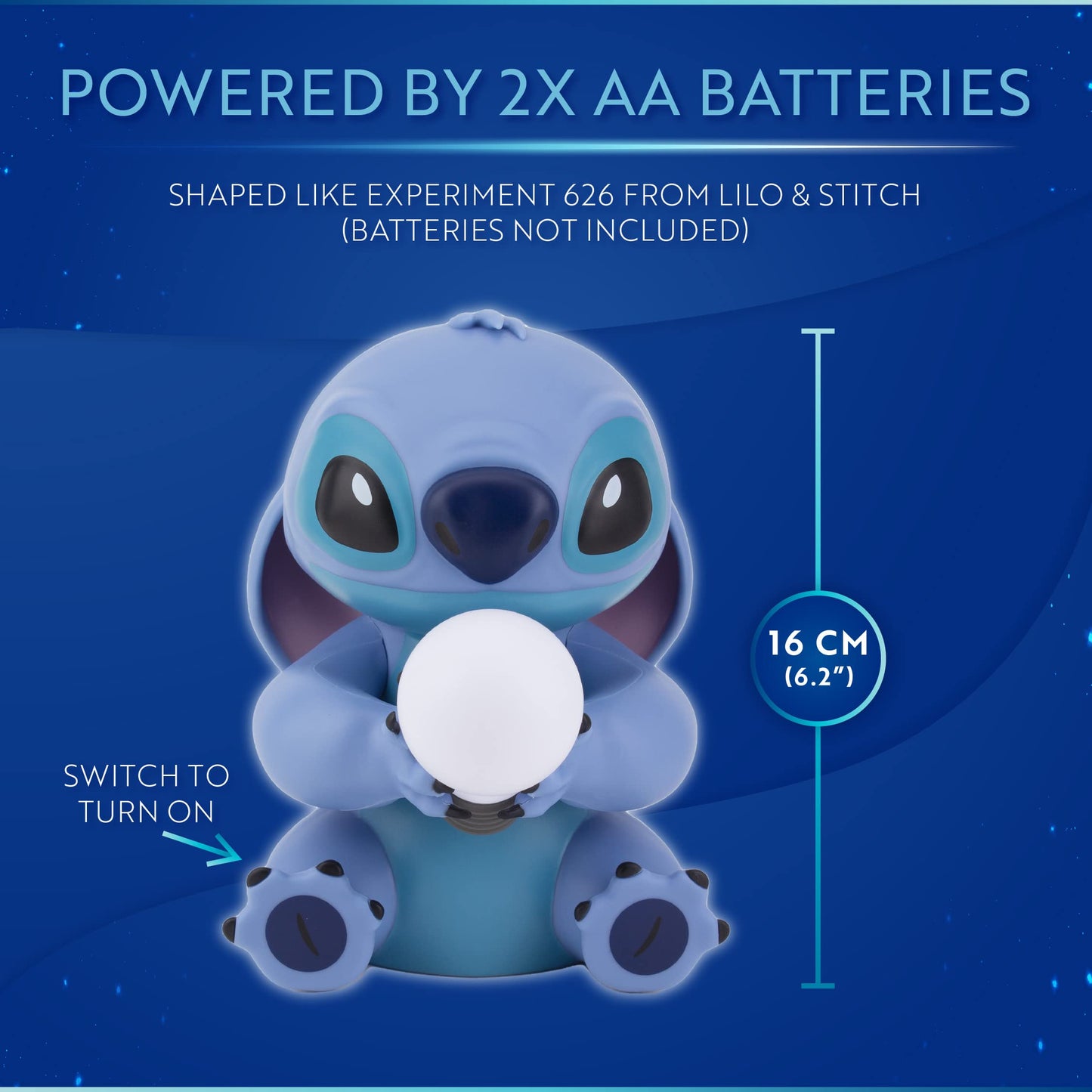 Stitch Light - Officially Licensed Lilo and Stitch Lamp, Disney Collectible Gift , Bedside Table Bedroom Night Light Decor | Paladone