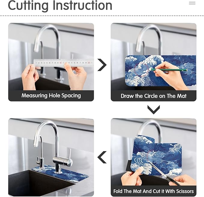 Kitchen Sink Splash Guard 2 PCS 30 Inch Sink Faucet Mat Splash Guard