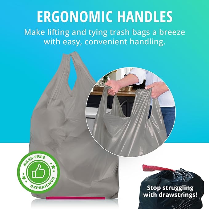 Hippo Sak - Tall Kitchen Garbage Bags - 13 Gallon Trash Bags Made from Recycled