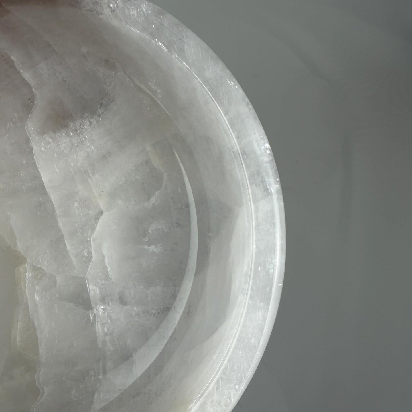 YeasHome Calcite Stone Bowl, Pure White, Natural Marble Crystal 20cm