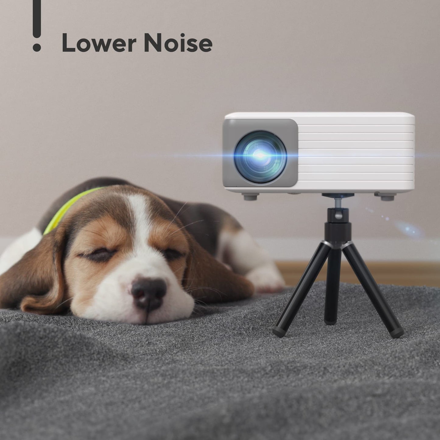 Mini Projector with WiFi and Bluetooth, AKIYO 1080P Supported Projector with Projector Stand, Portable Movie Projector for Home Theater/Outdoor, Compatible with iOS/Android/Laptop/TV Stick/HDMI/PS5