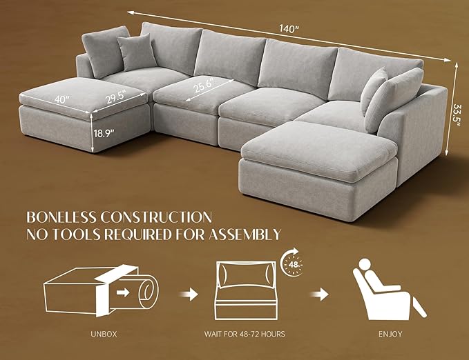 ohllob Oversized Cloud Sectional Couches
