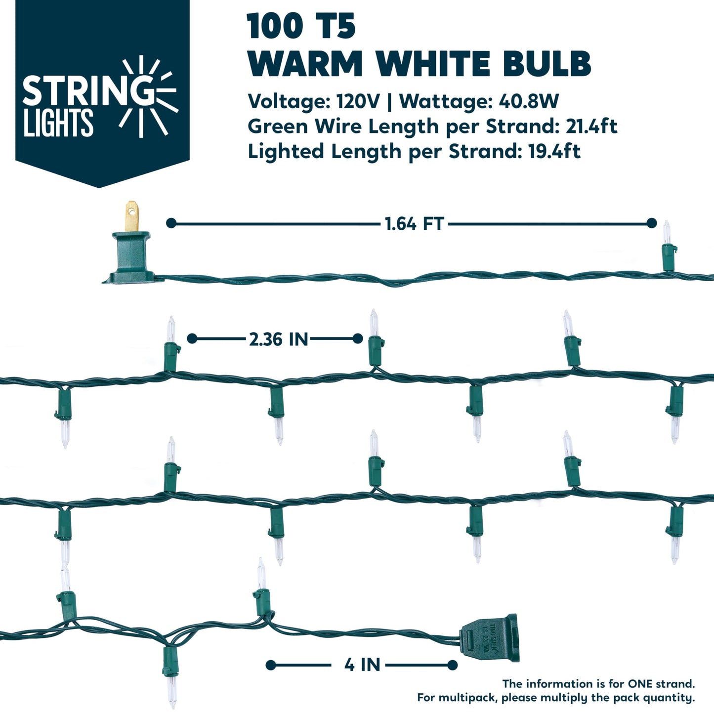 Joiedomi Clear Christmas String Lights Indoor,300(3x100) Mini Warm White Fairy Light,64.2 FT Lighting Decor for Patio Dorm Classroom Bedroom Holiday Wedding Party Garland Birthday Festival,Green Wire