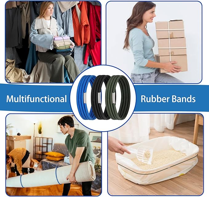 Garbage Can Rubber Bands, Fits 13-30 Gallon Bins, Heavy-duty Trash Can Bands to