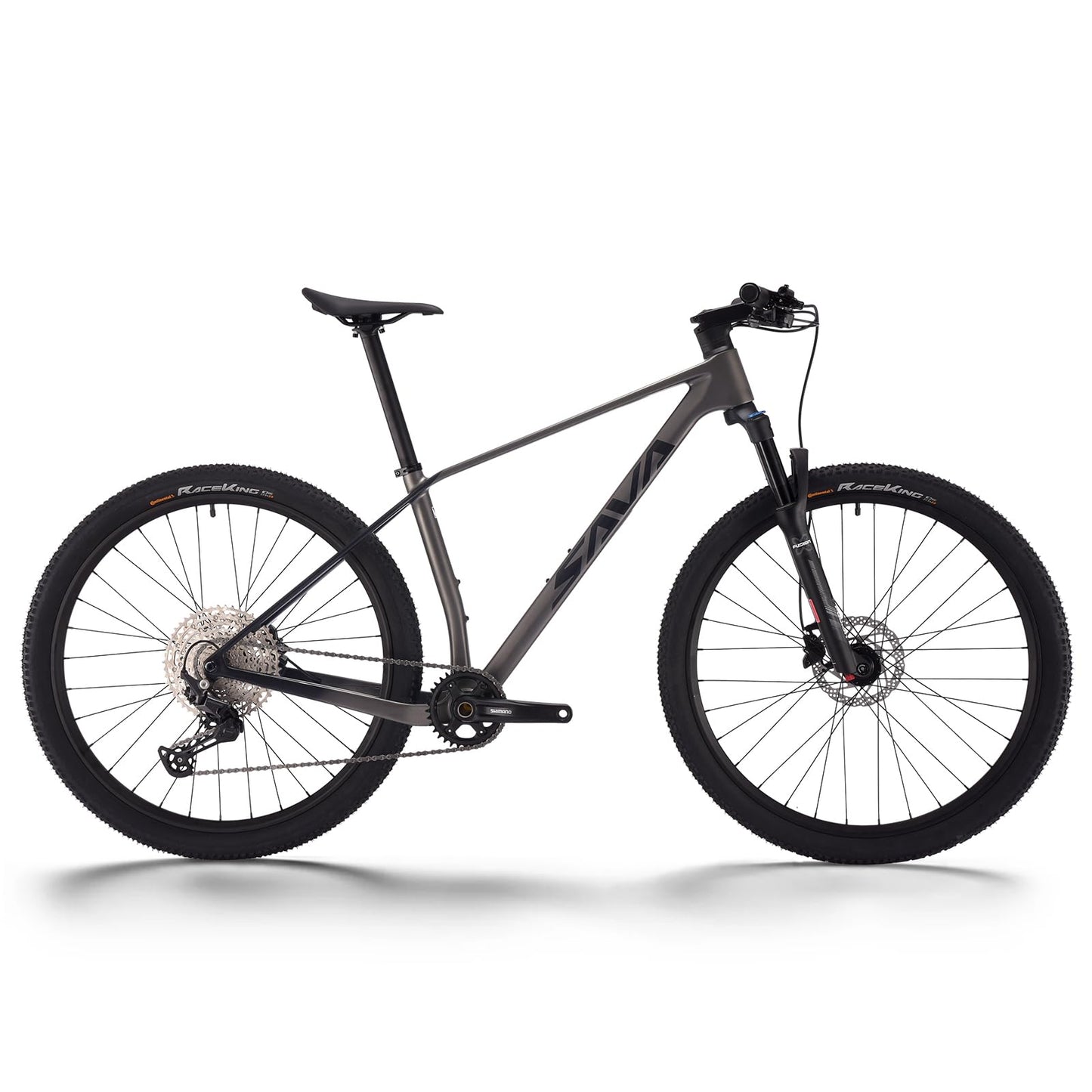 SAVADECK Carbon Fiber Mountain Bike with Shimano Deore M6100 12-Speed, MTB Bicycle with Hydraulic Disc Brakes(Grey, 27.5 * 17)