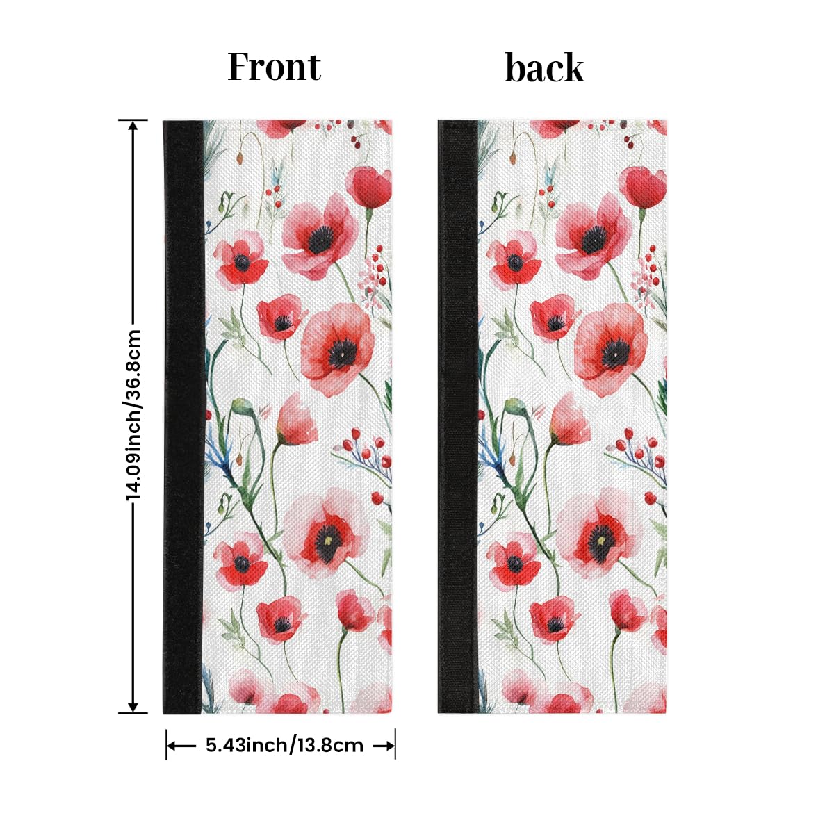 Pardick Refrigerator Door Handle Covers Set of 2, Red Flower Fridge Handle Cover Washable Fridge Dishwasher Oven Door Decor Protector Handle Cover, Keep Your Kitchen Appliance Clean