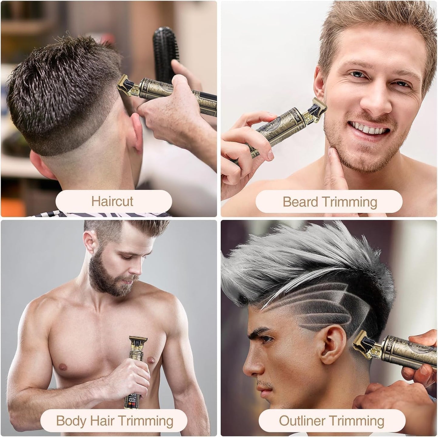 Upgraded Hair Clipper for Men, Hair Trimmer Shaver with LCD Display, Professional Beard Trimmer Barber Clippers Cordless Detailer Trimmer, Long-Lasting Battery Clippers for Haircuts, Gifts for Men