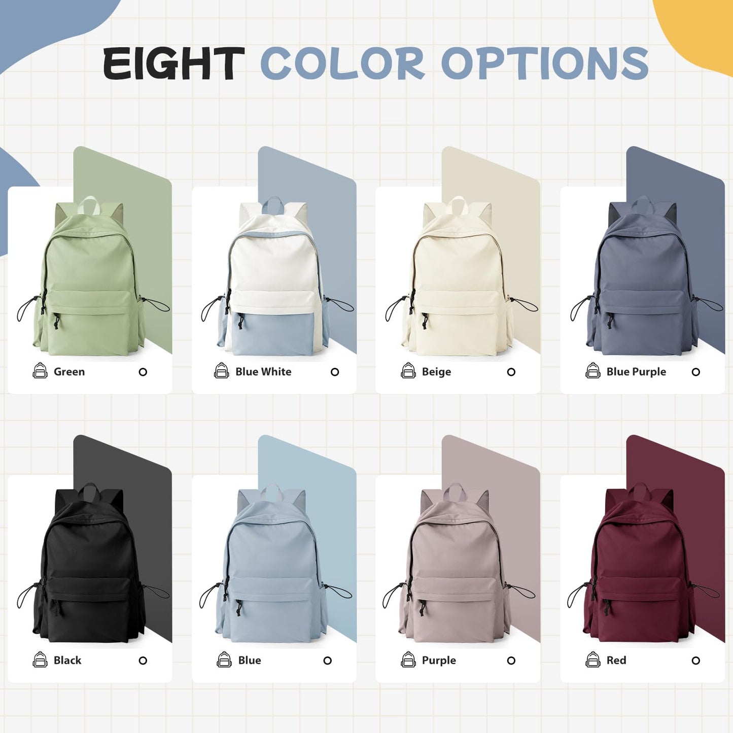 HYC00 School Backpack Womens, Causal Travel School Bags 14 Inch Laptop Backpack Rucksack Bag for Women Teenage Girls Boys Lightweight College Rucksack Water Resistant Bookbag Work Daypack, Black