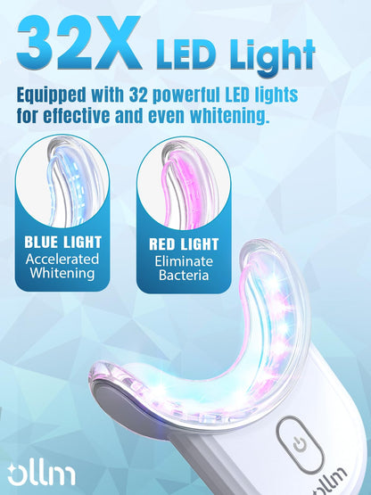 Teeth Whitening Kit with LED Light - White Sensitive Tooth 35% Carbamide Peroxide Gel Pen Dental Mouth Trays Whitener Professional Bright Brace Product System for Home Work Travel