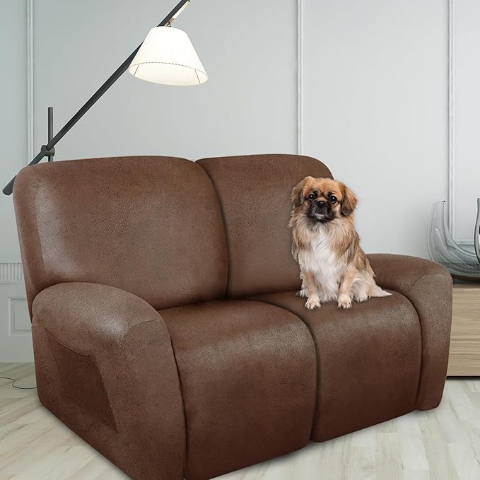 ANARACHON Loveseat Recliner Cover Leather Look Recliner Loveseat Covers
