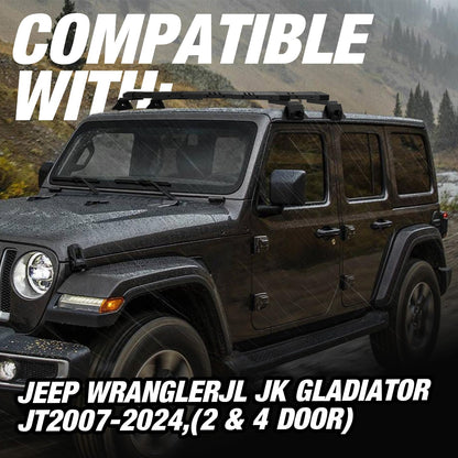 XOOKUN Max Loading 420-POUND Heavy Duty Roof Rack Cross Bars Fit for Jeep Wrangler JL JK Gladiator JT 2007-2024,(2 & 4 Door) Steel Crossbars Rooftop Cargo Bag Kayak Bike Carrier