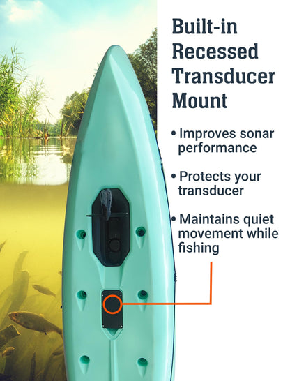 Upgraded Brooklyn 12.0 Pro Pedal Drive Propeller Kayak by BKC, 12 ft Hands-Free Single Fishing Kayak, Rudder Steering, 70 lb Hull, Watertight Storage & Adjustable Seat (Sunburst)