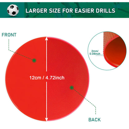 TuXHui 60 Pcs Poly Vinyl Spot Markers Rubber Floor Dots Non Slip Agility Markers Flat Field Cones for PE Gym Classes, Classroom Activities and Games, Soccer Basketball Sports Speed Agility Training