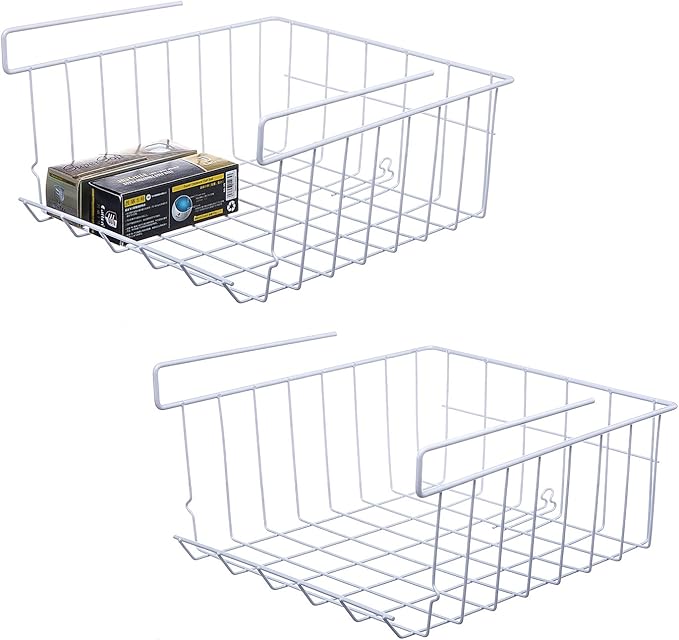 Lonians 2-Pack Under Shelf Hanging Storage Baskets