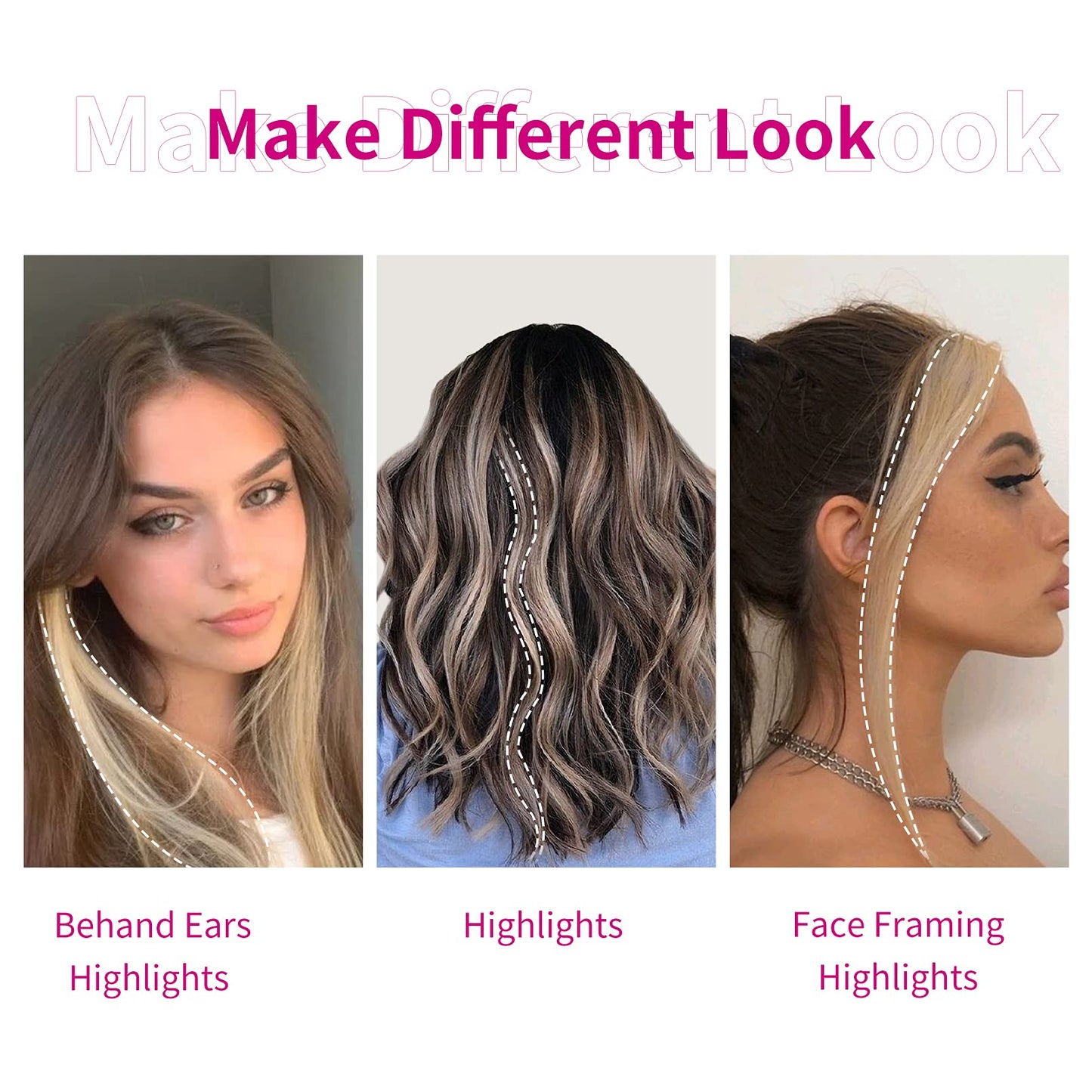 REECHO Long Side Air Bangs, Wavy Curly Clip in Curtain Bangs Front Side Bangs Face-Framing Highlights for Women Daily Use 2 PCS Set Long Temples