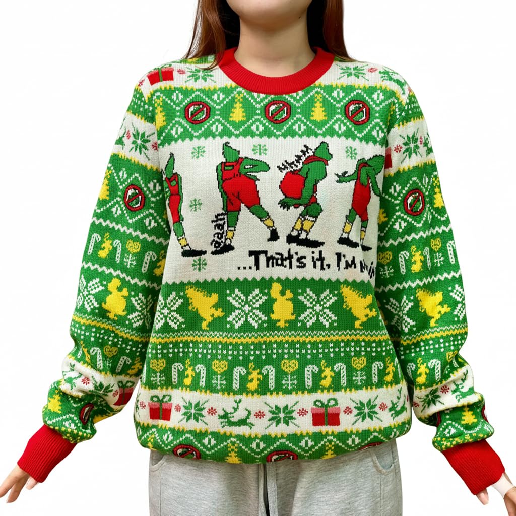 That's It I'm Not Going Ugly Sweater - Ugly Christmas Sweaters for Women 2025 - Xmas Movie Knitted Sweater - Gifts for Christmas - X-mas Knitted Sweatshirt - Holiday Outfits (L)
