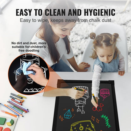 VEVOR 32"x24" LED Message Writing Board, Menu Sign Boards, Illuminated Erasable Lighted Chalkboard, Neon Effect Drawing Panel with 8 Fluorescent Chalk Markers and Remote Control