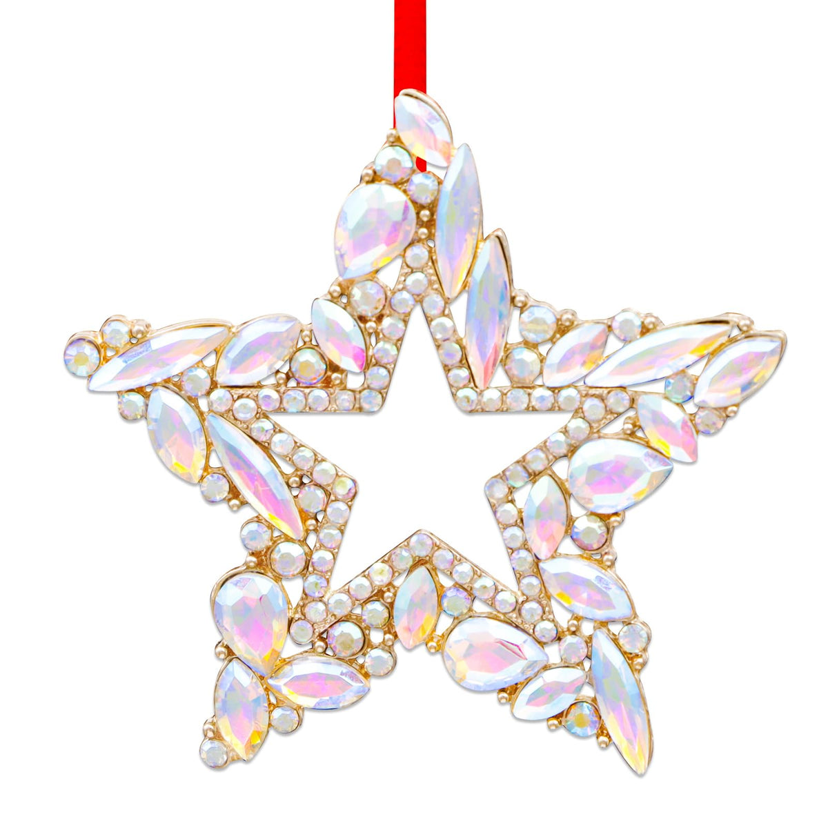 WaaHome Metal Star Christmas Ornaments 2026 Silver Hanging Star Keepsake Christmas Tree Ornaments Decorations Gifts for Women Girls Mom Sisters