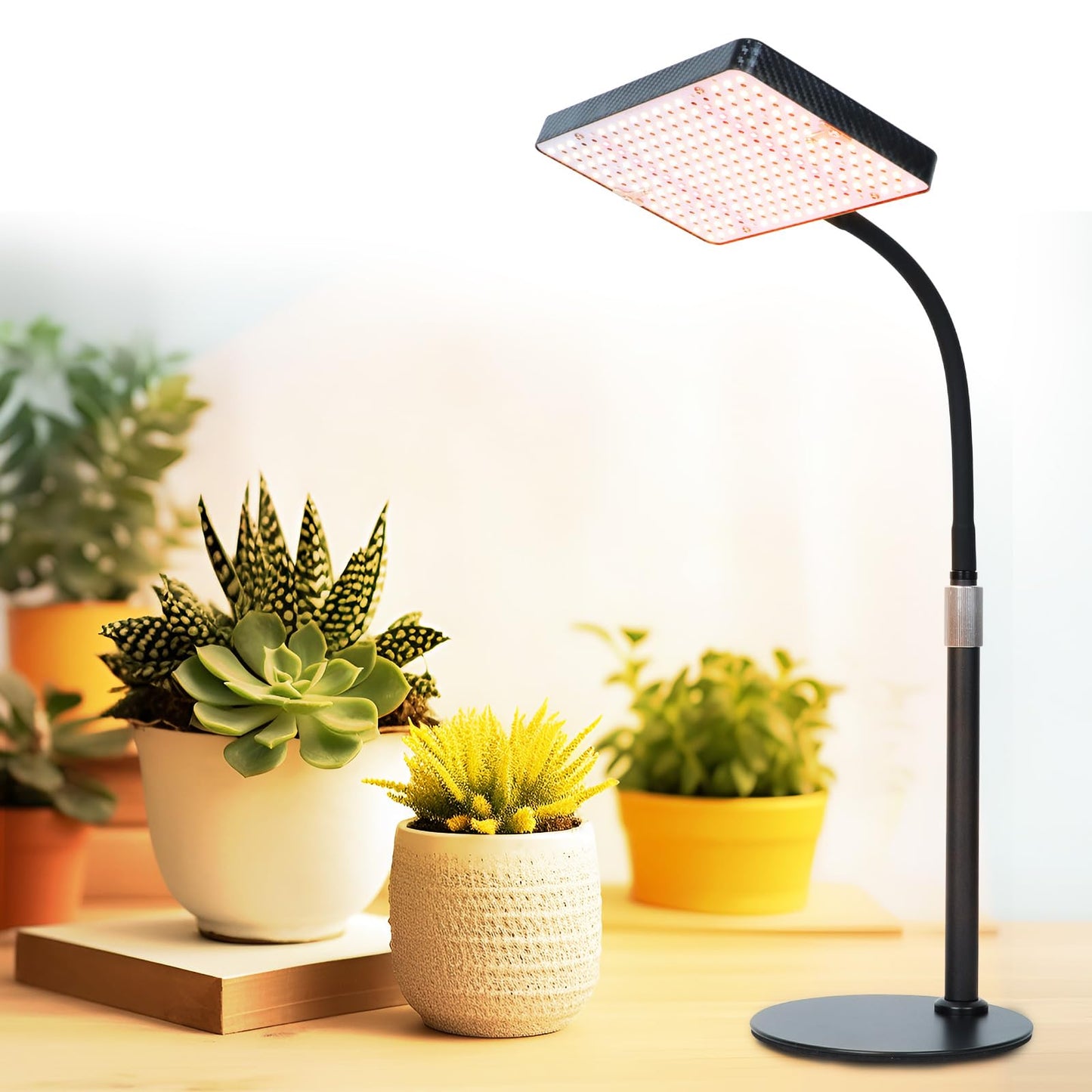FECiDA Desk Grow Lights for Indoor Plants, Bonsai, Seed Starting, Table Top Grow Light UV-IR Full Spectrum, 25 Watt Power Draw, Bright Enough LED Growing Lamp, 16"-24" Height Adjustable