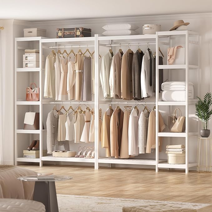 Homykic Bamboo Clothes Rack Garment Rack