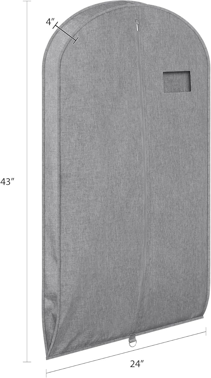 Univivi Garment Bags for Hanging Clothes, 43 Inch Suit Cover Bags for Closet