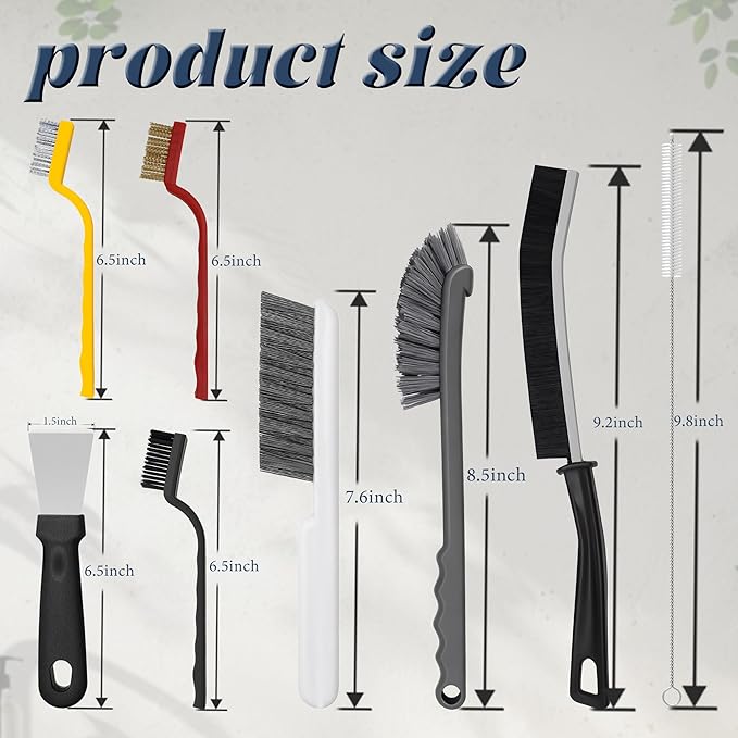 15pcs Crevice Cleaning Brush, Hard Bristle Brushes, Grout Cleaner Brush