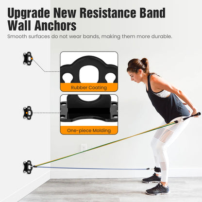 3 PCS Resistance Band Wall Anchors, Wall Mounted Modular Hooking Platform, Workout Wall Mount Anchor, Training Anchor Mounted Hook Exercise Station for Home Gym Workouts,Yoga,Fitness,Strength Training