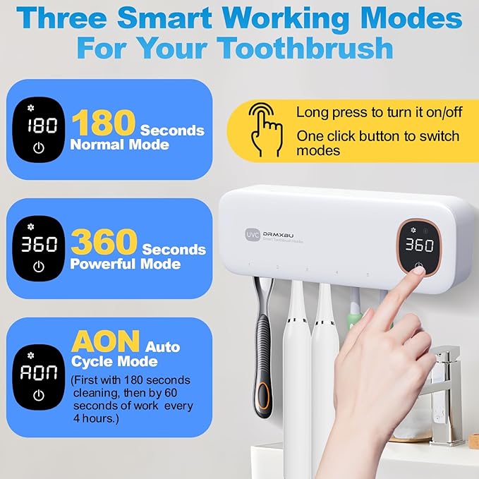 Toothbrush Sanitizer and Holder, DRMXBU Toothbrush Holders