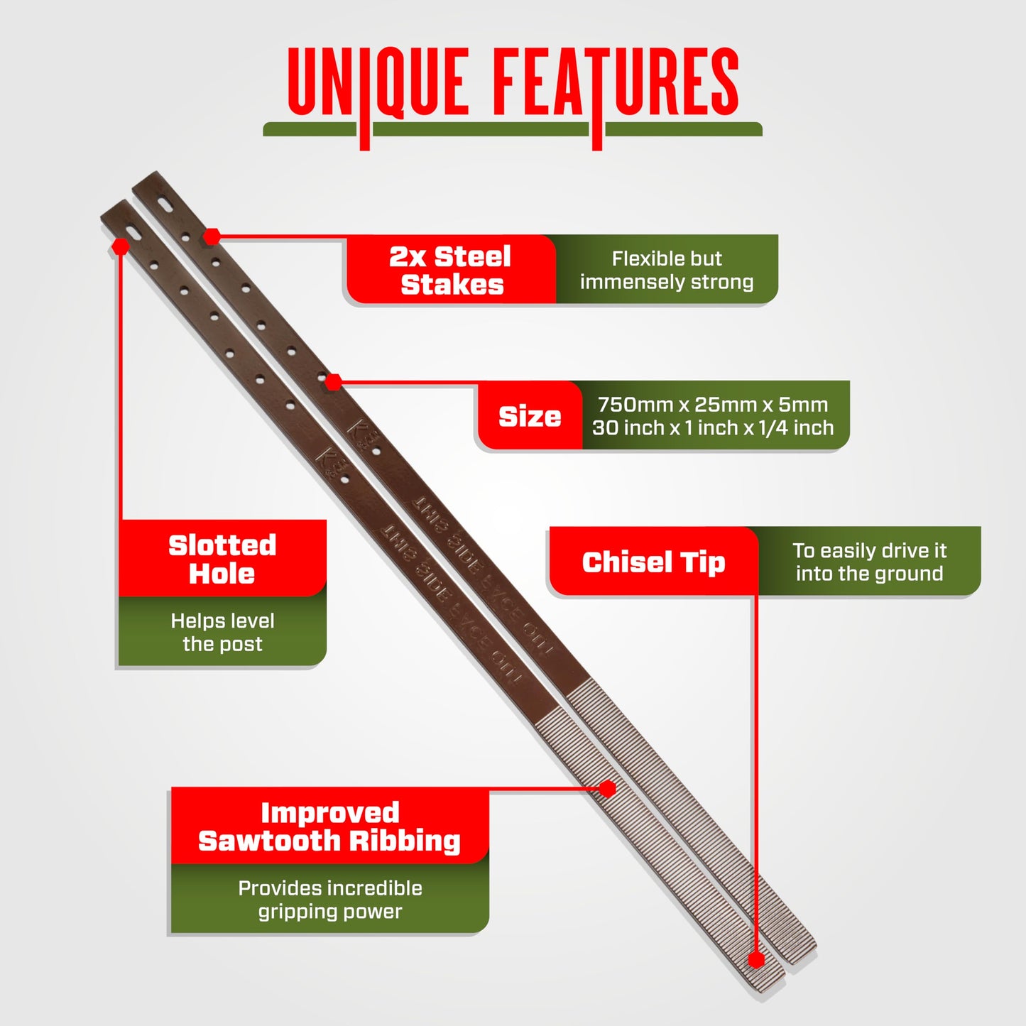 Post Buddy Pack of 4 Easy Fence Post Repair Kit (to Fix 2 Broken Wood Posts), Quick and Simple to Install, Effective, Durable Steel Stakes