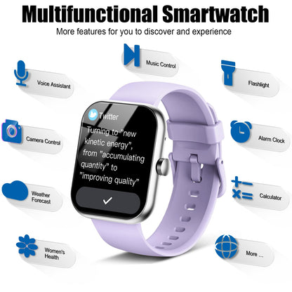 2026 Smart Watch for Men Women (Answer/Make Call), 1.96" HD Fitness Tracker Running Watch,IP68 Waterproof,Pedometer, Sleep/Step/Activity/Heart Rate Monitor,110+ Sport Mode Smartwatch for Android Phone