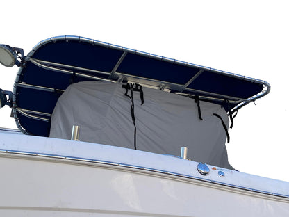 EliteShield Heavy Duty T-Top Boat Cover - Fits 30ft to 32ft Long Center Console Boats, Waterproof & Fade Resistant, Gray (Size 7: 30'-32' Long, Beam 140" W)