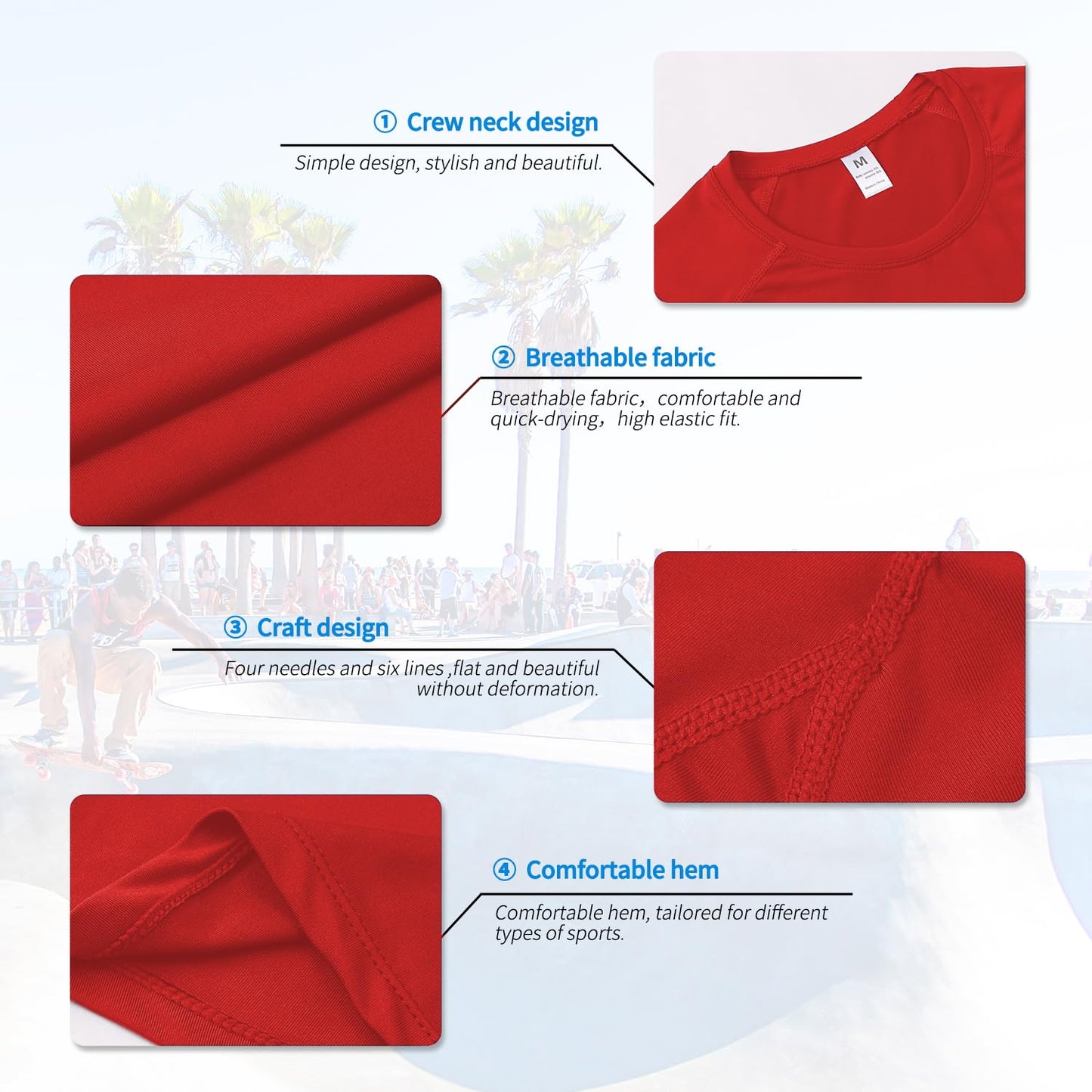 Men's Compression Shirt Short Sleeve Workout Shirts Cool Dry Athletic Baselayer T-Shirts Sports Running Tops Underwear