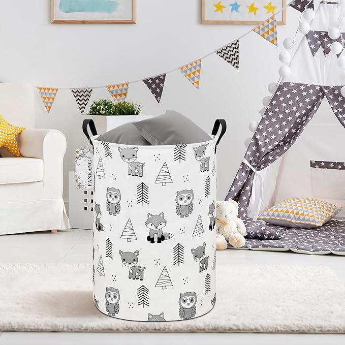 FANKANG Storage Basket, Nursery Hamper Canvas Laundry Basket Foldable