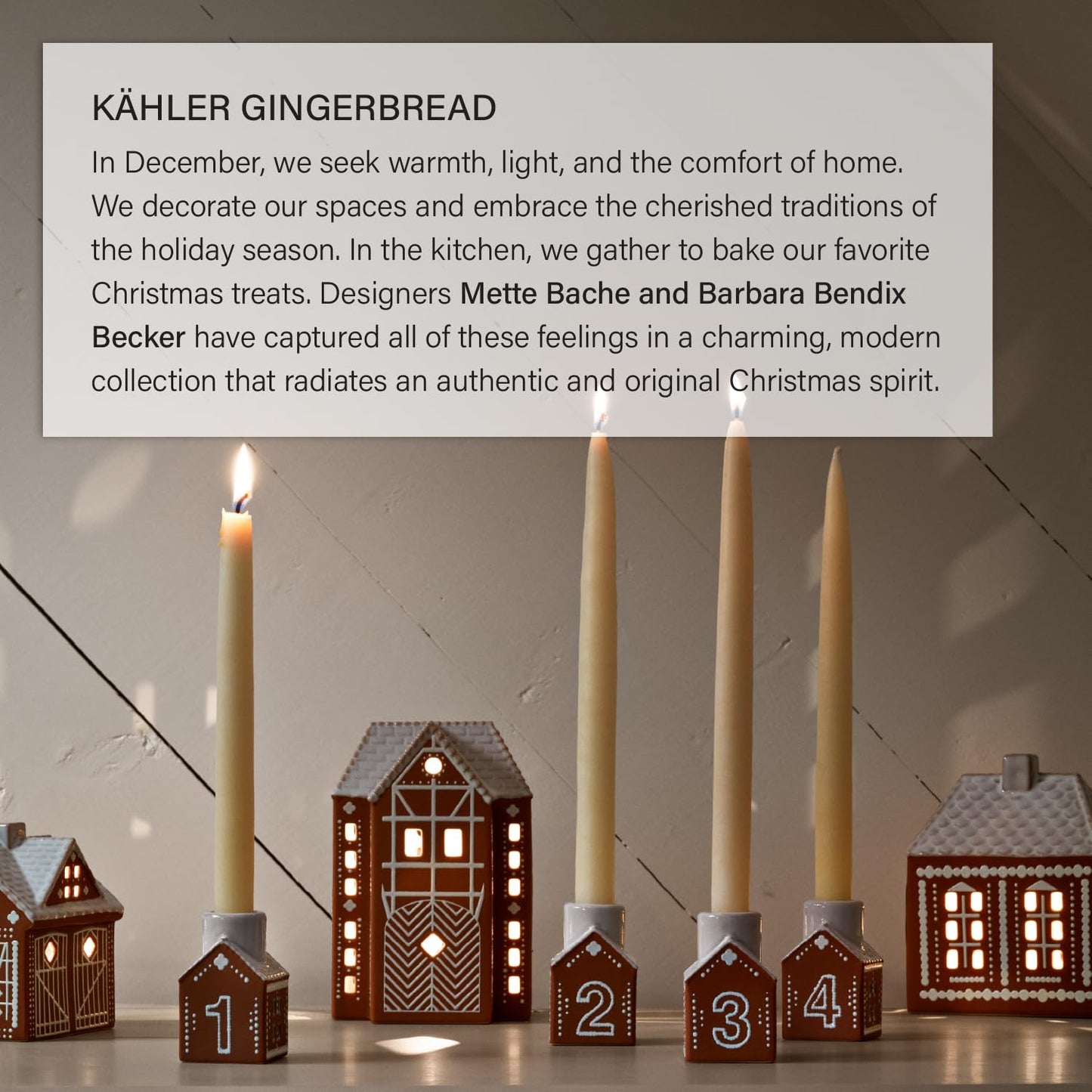 Kahler Gingerbread Lighthouse | Brown and White Stoneware | Large 6.7 Inch