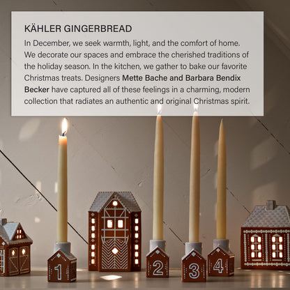 Kahler Gingerbread Lighthouse | Brown and White Stoneware | Large 6.7 Inch
