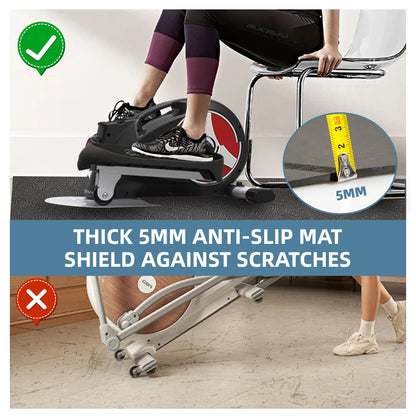 Non-Slip Workout Mat for Under Desk Ellipticals,Thicker & Quieter,23.6x17.7x0.2",Suitable for Ellipse Leg Exerciser, Foot & Leg Pedal Exerciser for Seniors Fitness, Floor Protection,Enhanced Stability