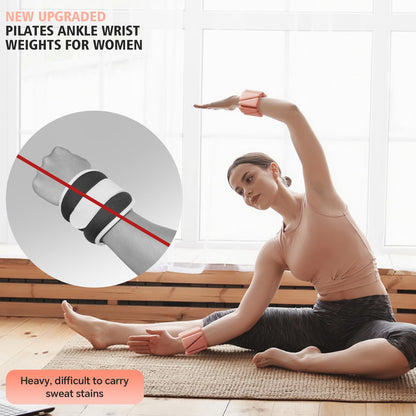 T98 Wrist & Ankle Weights for Women Men, Wearable Wrist Weights Set of 2(1Lbs Each), Adjustable Arm Leg Bracelet Weights for Strength Training, Aerobics, Barre, Suit for Home Outdoor Workout