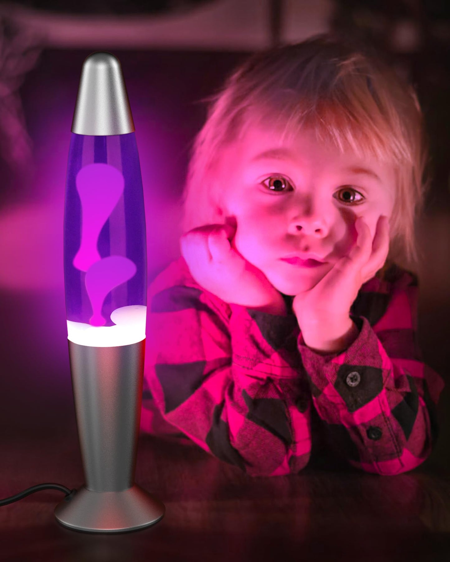 Eadaiylon Purple LED Motion Lamp for Adults and Kids, Liquid Motion Lamps with White Wax Flows, Night Light Home Room Decor, Gifts for Women and Girls