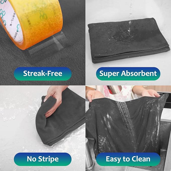 Newwiee 3 Pcs Extra Large Microfiber Cleaning Cloth 30" x 20" Washable Reusable
