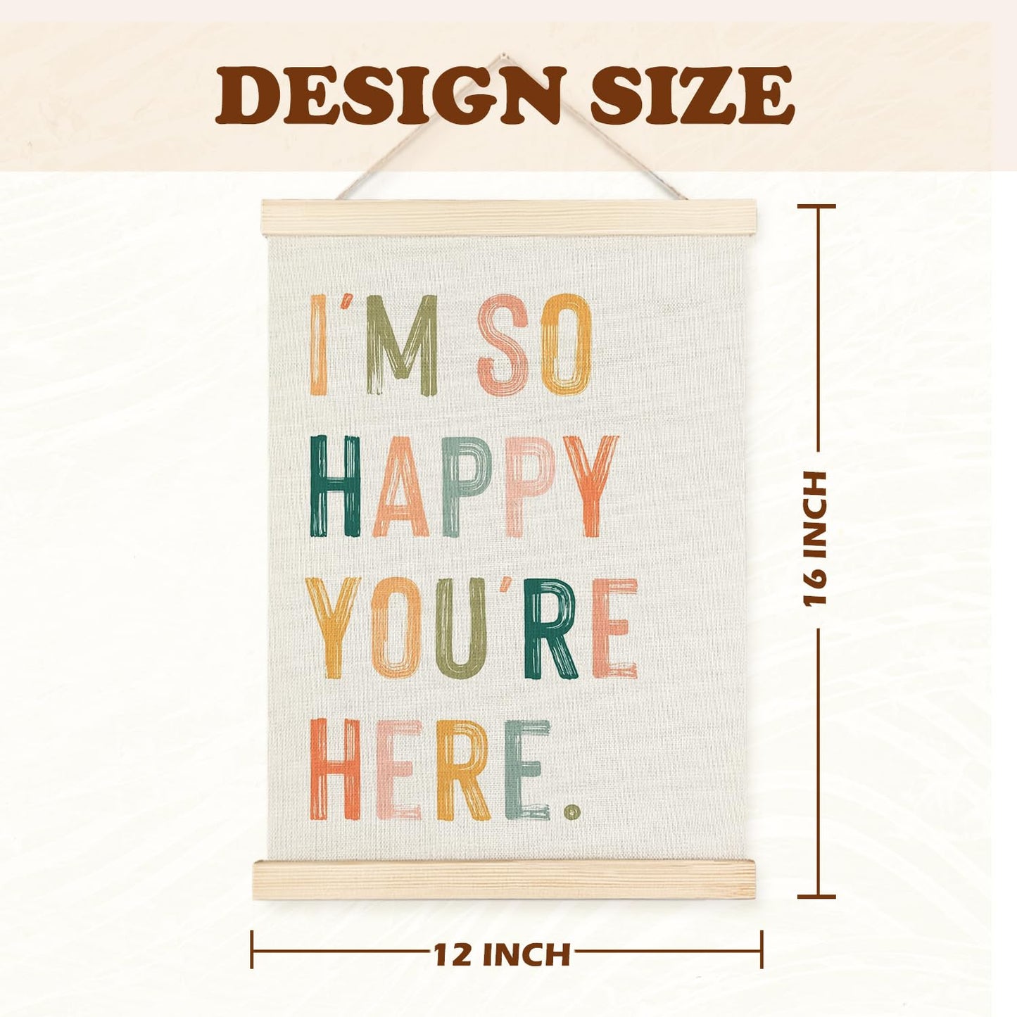 Supwhd Boho Classroom Decor, I'm so Happy You are Here Wall Art Poster, Inspirational Wall Decor, Boho Classroom Wall Art Poster for Classroom Playroom Kids Room Decor, 12x16 Inches