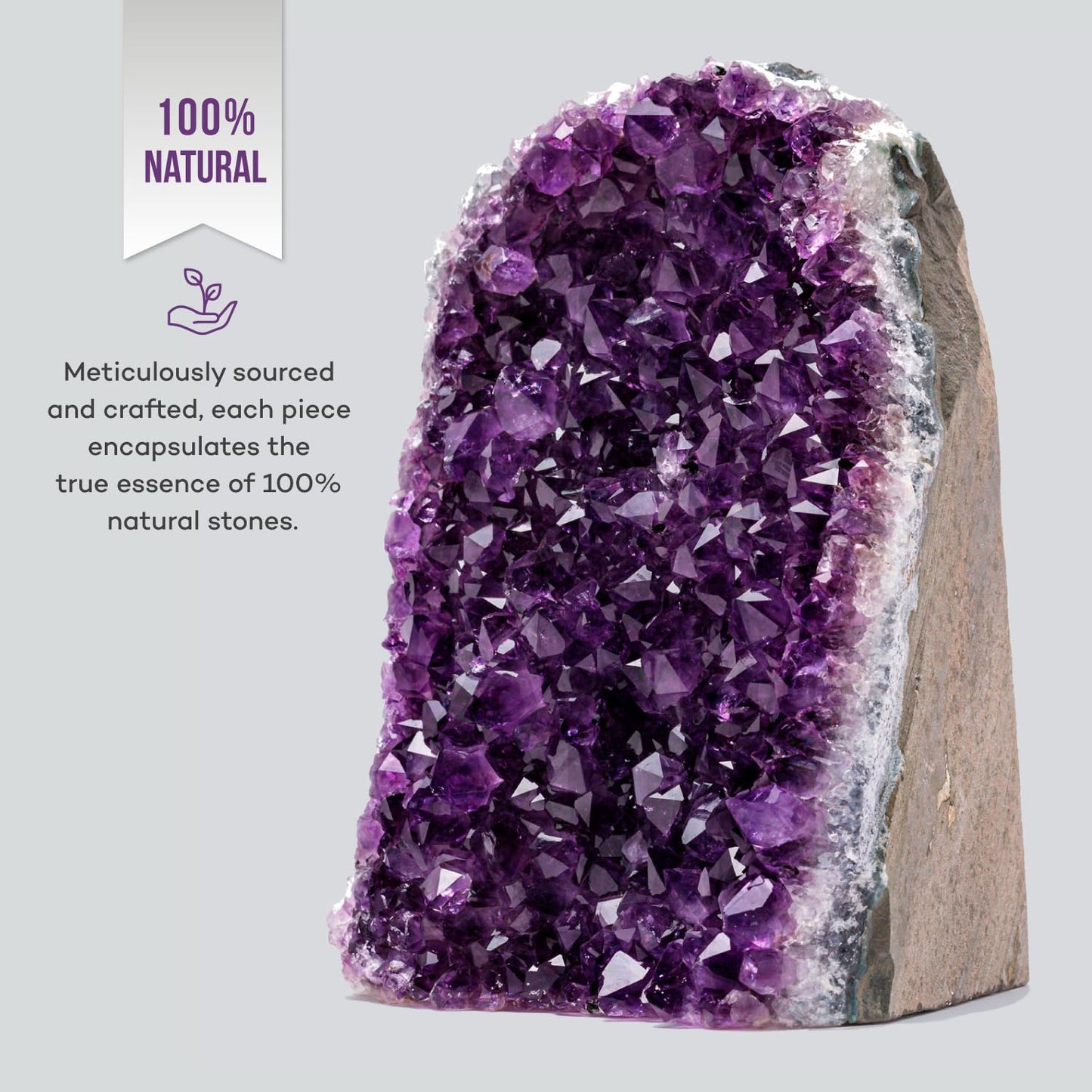 EMPORION Natural Amethyst (4 lb to 5 lb) - 4.5" to 9" Height - Crystal Clusters Stone from Uruguay Raw Geode Quartz - Deep Purple Color