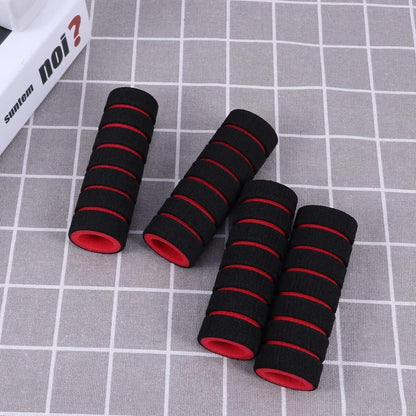 Red Non-Slip Foam Handlebar Grips for Bicycle and Motorcycle – Soft, Durable Sponge Grip Covers for Cycling, Road Racing, Brake Lever Protection – Comfortable Handlebar Tapes