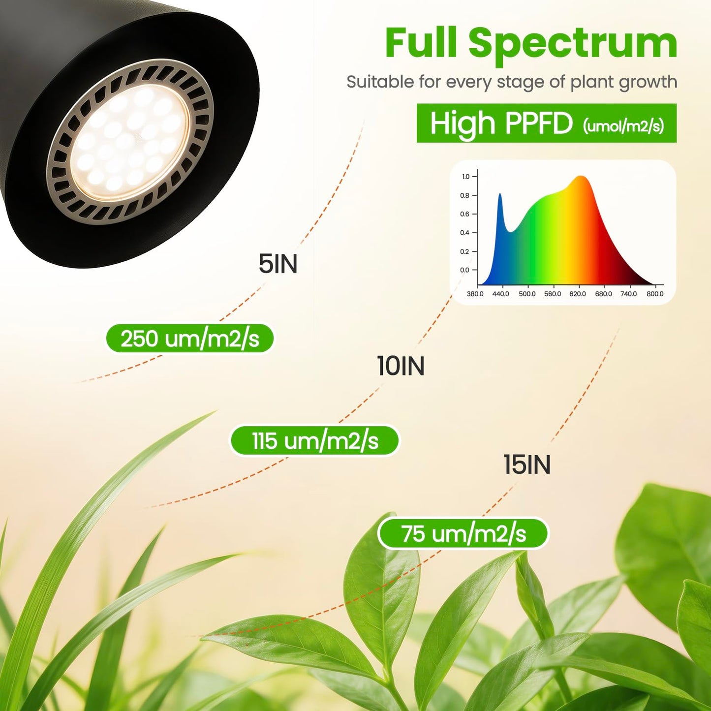 Grow Lights for Indoor Plants, 20W Full Spectrum Growing, 63in Adjustable Height Stand, 4/8/12/16H Auto Cycle Timer, 10 Levels Dimmable Remote Control Standing Grow Floor Lamp for Small to Tall Plant