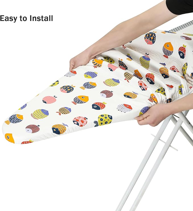 Ironing Board Cover and Pad Standard Size 15" x 54", 3 Pairs of Hook and Loop