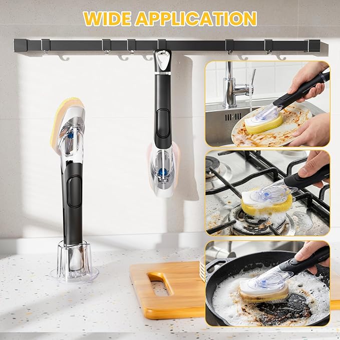 Soap Dispensing Replacement Dish Brush Storage Set
