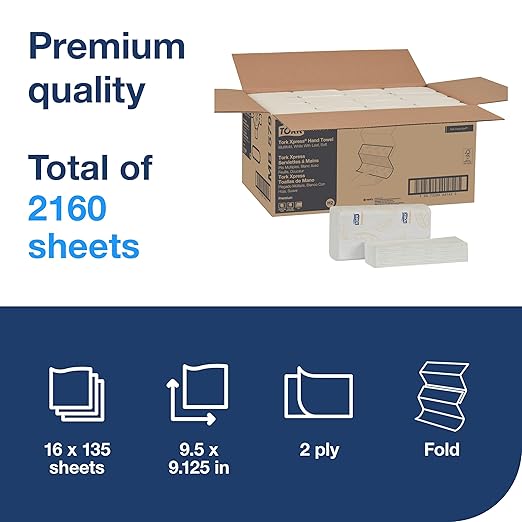 Tork Soft Xpress Multifold Paper Hand Towels White, H2 System Compatible 16