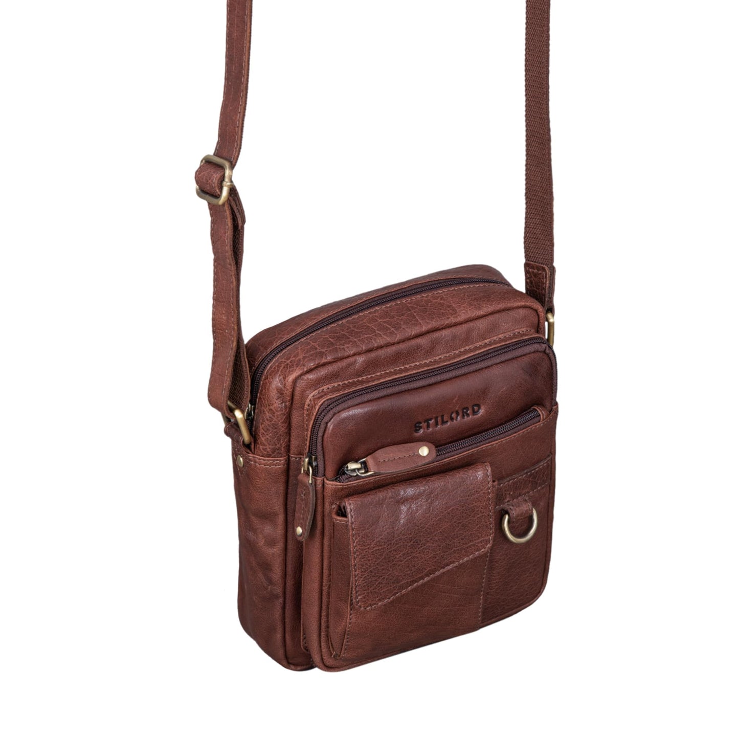 STILORD 'Ryan' Crossbody Bag Men's Leather Small Men's Bag for Hanging Vintage Leather Bag 9.7 Inch iPad Bag Messenger Bag Shoulder Bag Genuine Leather